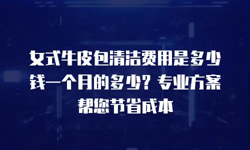 女式牛皮包清洁费用是多少钱一个月的多少？专业方案帮您节省成本