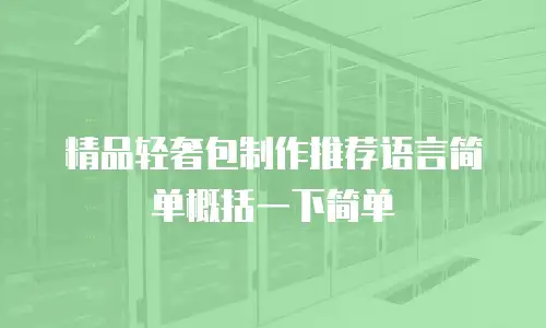精品轻奢包制作推荐语言简单概括一下简单