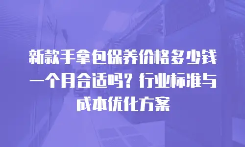 新款手拿包保养价格多少钱一个月合适吗？行业标准与成本优化方案