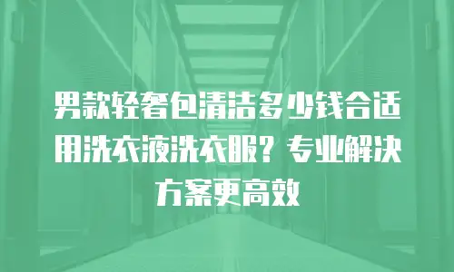 男款轻奢包清洁多少钱合适用洗衣液洗衣服？专业解决方案更高效