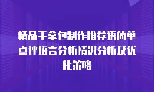 精品手拿包制作推荐语简单点评语言分析情况分析及优化策略