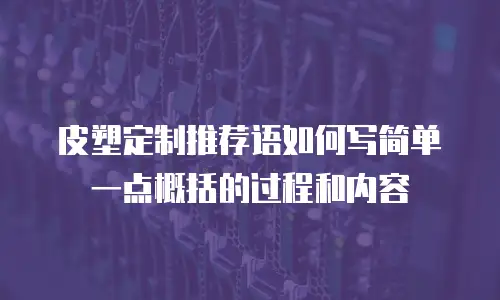 皮塑定制推荐语如何写简单一点概括的过程和内容