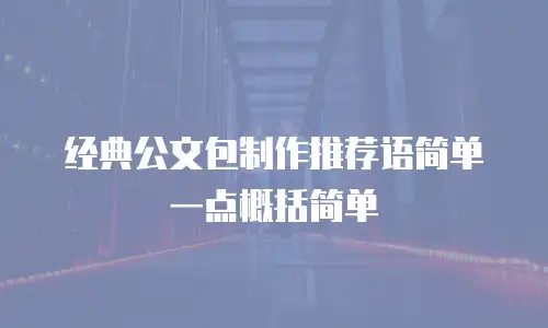 经典公文包制作推荐语简单一点概括简单