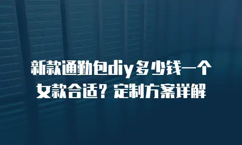新款通勤包diy多少钱一个女款合适？定制方案详解