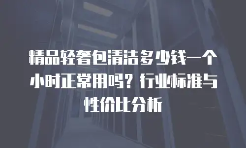 精品轻奢包清洁多少钱一个小时正常用吗？行业标准与性价比分析