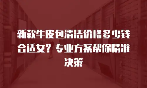 新款牛皮包清洁价格多少钱合适女？专业方案帮你精准决策