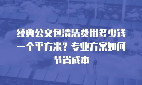 经典公文包清洁费用多少钱一个平方米？专业方案如何节省成本