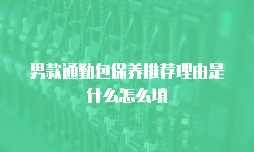 男款通勤包保养推荐理由是什么怎么填