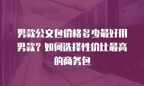 男款公文包价格多少最好用男款？如何选择性价比最高的商务包