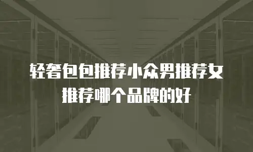 轻奢包包推荐小众男推荐女推荐哪个品牌的好