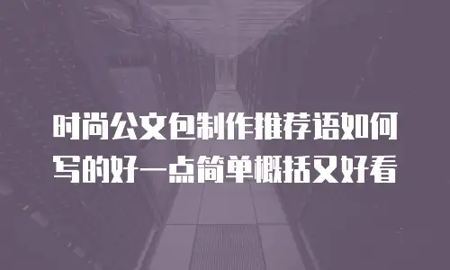 时尚公文包制作推荐语如何写的好一点简单概括又好看