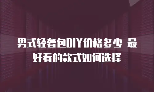 男式轻奢包DIY价格多少 最好看的款式如何选择