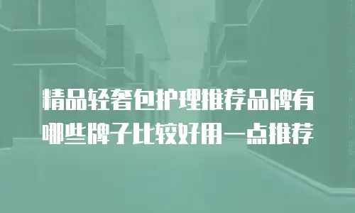 精品轻奢包护理推荐品牌有哪些牌子比较好用一点推荐