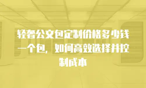 轻奢公文包定制价格多少钱一个包，如何高效选择并控制成本