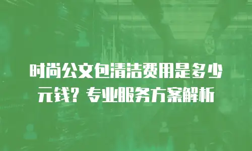 时尚公文包清洁费用是多少元钱？专业服务方案解析