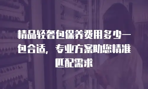 精品轻奢包保养费用多少一包合适，专业方案助您精准匹配需求