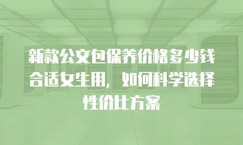新款公文包保养价格多少钱合适女生用，如何科学选择性价比方案