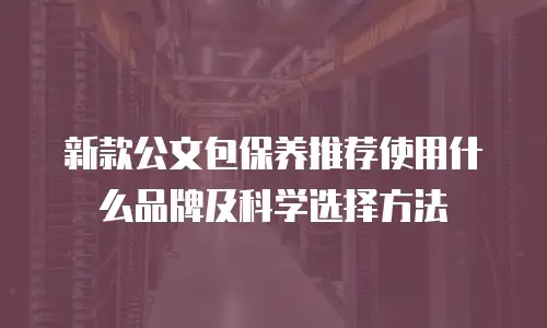 新款公文包保养推荐使用什么品牌及科学选择方法