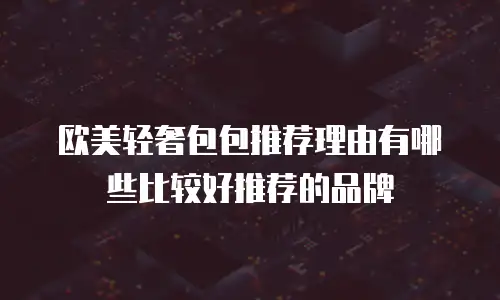 欧美轻奢包包推荐理由有哪些比较好推荐的品牌