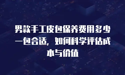 男款手工皮包保养费用多少一包合适，如何科学评估成本与价值