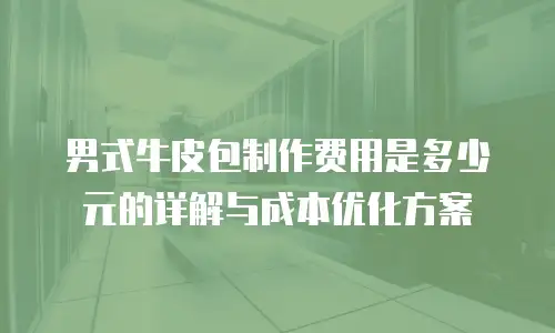 男式牛皮包制作费用是多少元的详解与成本优化方案