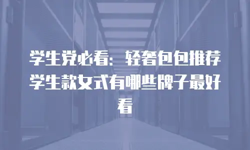 学生党必看：轻奢包包推荐学生款女式有哪些牌子最好看