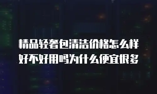 精品轻奢包清洁价格怎么样好不好用吗为什么便宜很多