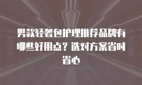 男款轻奢包护理推荐品牌有哪些好用点？选对方案省时省心