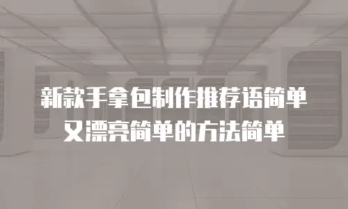 新款手拿包制作推荐语简单又漂亮简单的方法简单