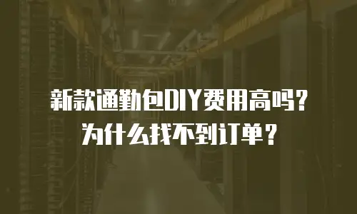 新款通勤包DIY费用高吗？为什么找不到订单？
