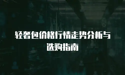 轻奢包价格行情走势分析与选购指南