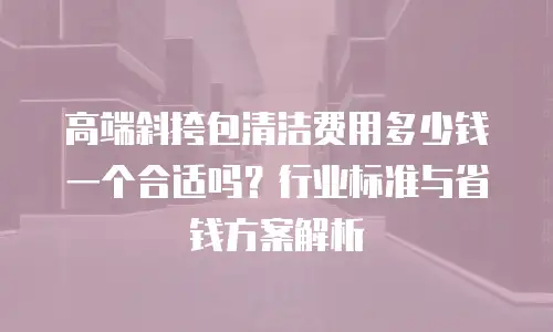 高端斜挎包清洁费用多少钱一个合适吗？行业标准与省钱方案解析