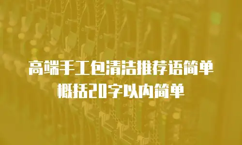 高端手工包清洁推荐语简单概括20字以内简单