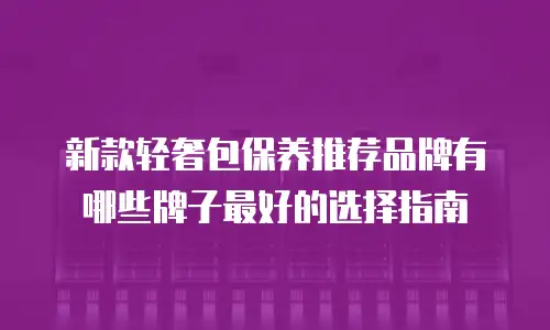 新款轻奢包保养推荐品牌有哪些牌子最好的选择指南