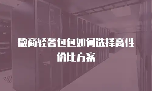 微商轻奢包包如何选择高性价比方案