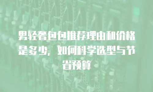 男轻奢包包推荐理由和价格是多少，如何科学选型与节省预算