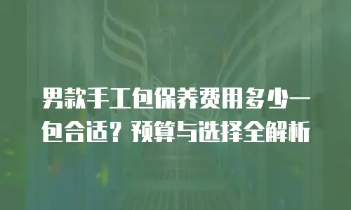男款手工包保养费用多少一包合适？预算与选择全解析