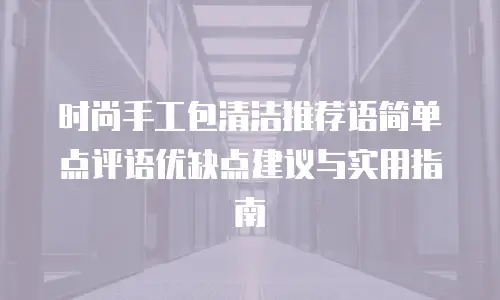 时尚手工包清洁推荐语简单点评语优缺点建议与实用指南