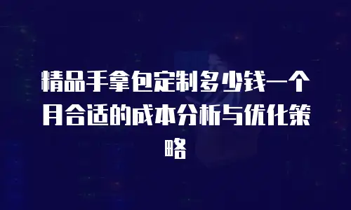精品手拿包定制多少钱一个月合适的成本分析与优化策略