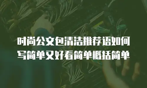 时尚公文包清洁推荐语如何写简单又好看简单概括简单