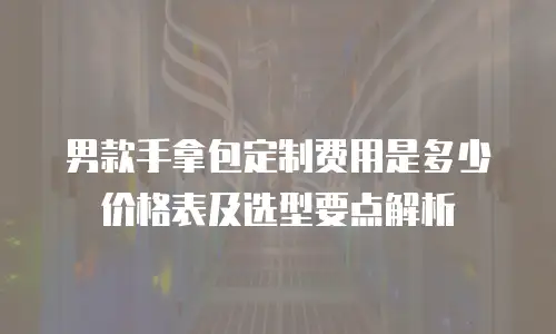 男款手拿包定制费用是多少价格表及选型要点解析