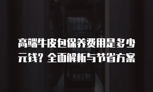 高端牛皮包保养费用是多少元钱？全面解析与节省方案