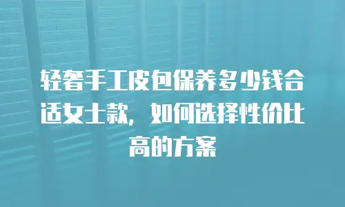 轻奢手工皮包保养多少钱合适女士款，如何选择性价比高的方案
