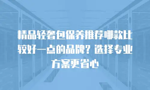 精品轻奢包保养推荐哪款比较好一点的品牌？选择专业方案更省心