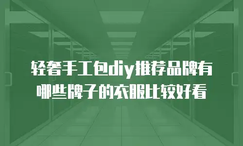 轻奢手工包diy推荐品牌有哪些牌子的衣服比较好看