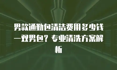 男款通勤包清洁费用多少钱一双男包？专业清洗方案解析