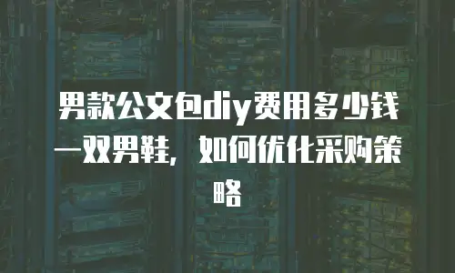 男款公文包diy费用多少钱一双男鞋，如何优化采购策略