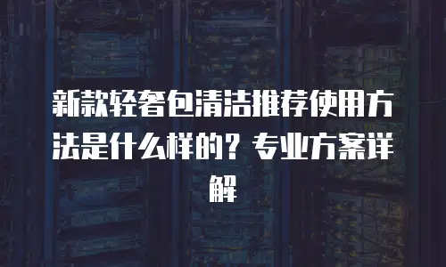 新款轻奢包清洁推荐使用方法是什么样的？专业方案详解
