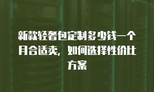 新款轻奢包定制多少钱一个月合适卖，如何选择性价比方案