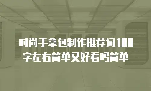 时尚手拿包制作推荐词100字左右简单又好看吗简单